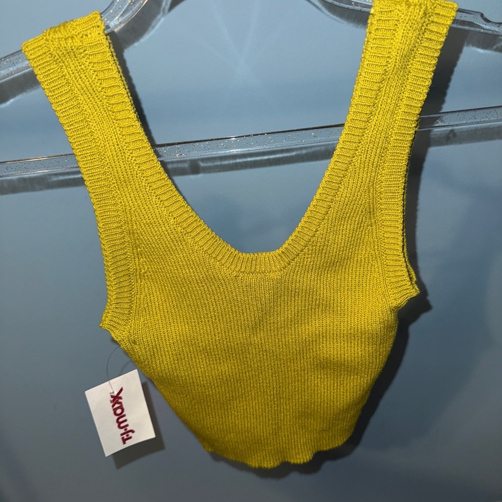 Vibrant Yellow Knit Crop Top